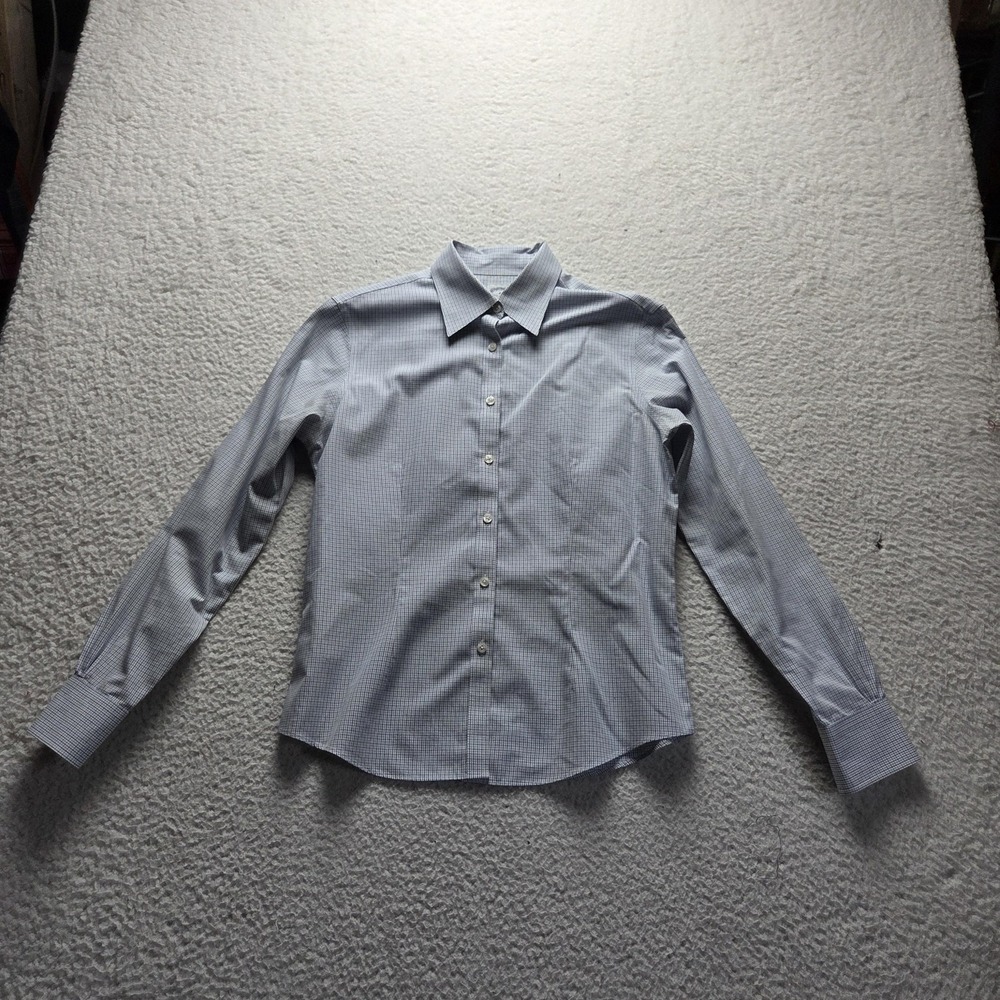 Brooks Brothers Button Up Shirt Womens 4 Blue Collared Long Sleeve Non Iron Top